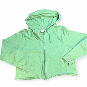 PINK VICTORIA’S SECRET Women’s Green Cropped Full Zip Hoodie Size Small
